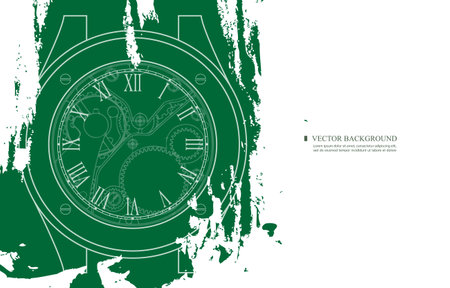 Modern luxury watch wallpaper.mechanical watch.vector white backgroundのイラスト素材