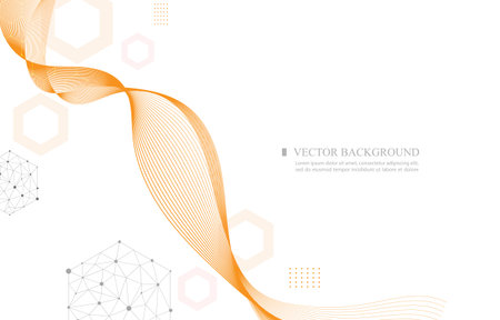 Abstract white background.geometric hexagon and curve line.futuristic wallpaperのイラスト素材