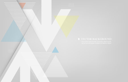 Abstract geometric tecgnology gray wallpaper.triangle shape.futuristic styleのイラスト素材