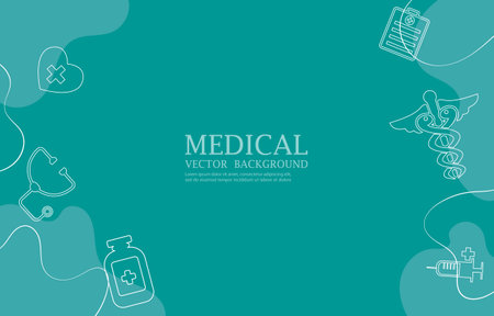 Modern medical line icon background with healthcare elementsのイラスト素材