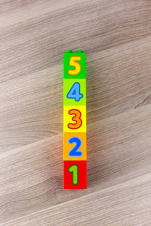 numbers on dice from 1 to 5.learning to count and math.の写真素材