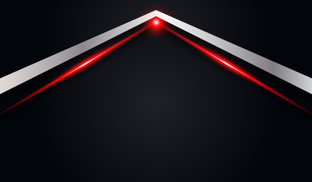 abstract arrow metallic red shiny color black frame layout modern tech design vector template backgroundのイラスト素材