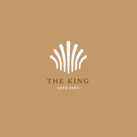 Crown logo symbol on Gold background. Royal king icon. Modern luxury brand element sign. Vector illustrationのイラスト素材