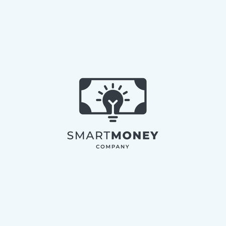 Smart money logo. Luminous light bulb with banknote. Crowdfunding, saving, investment design idea. premium vectorのイラスト素材