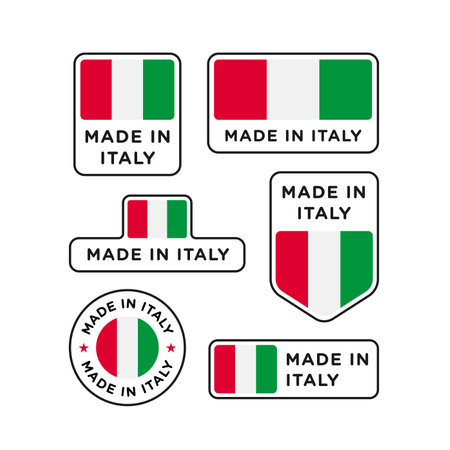 Various made in Italy labels set, Italian product emblemのイラスト素材