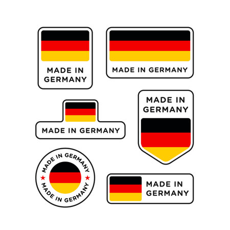 Various made in Germany labels set, German product emblemのイラスト素材