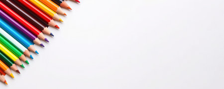 A group Colored pencils row on white backgroundの写真素材
