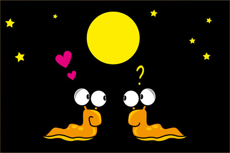 Meeting of two slugsのイラスト素材