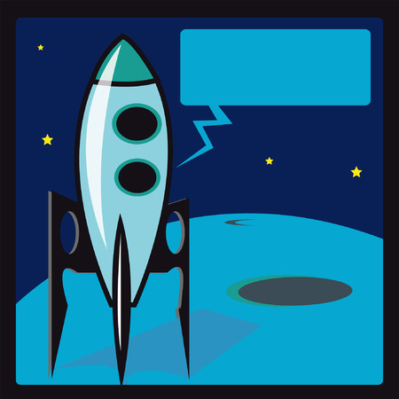 communication Rocket spatial on the moonのイラスト素材