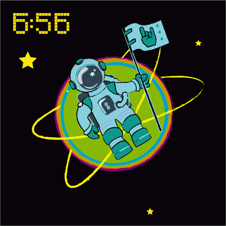 Cosmonaut in the spaceのイラスト素材