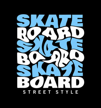 Skate Board design typography vector text illustration  t shirt graphics print.のイラスト素材