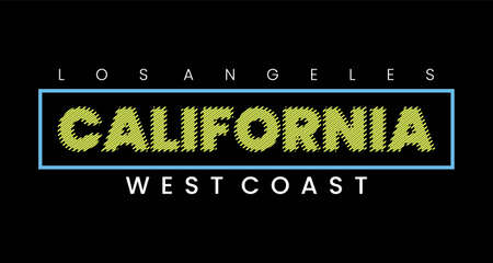 California typography vector design text illustration  sign  t shirt graphics  print.のイラスト素材