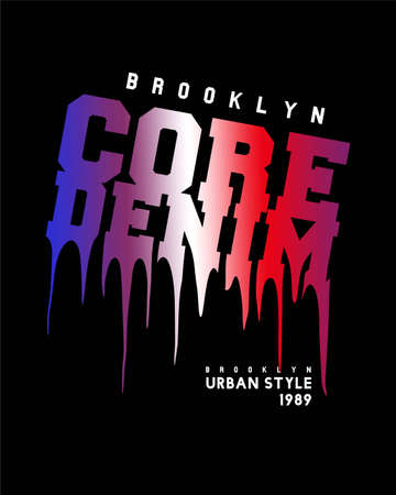 core denim grunge typography graphic vector for t shirtのイラスト素材