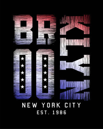 Brooklyn New york city typography graphic vector for t shirtのイラスト素材