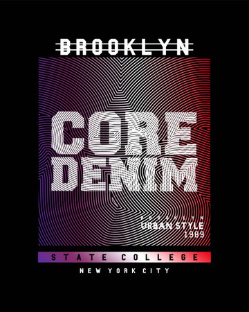 core denim text grunge typography graphic vector for t shirtのイラスト素材