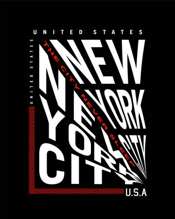 new york city graphic vector typography t shirt designのイラスト素材