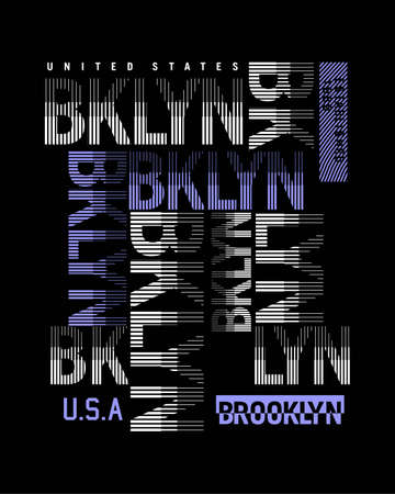 brooklyn Repeat typography Design Vector for t shirt printのイラスト素材