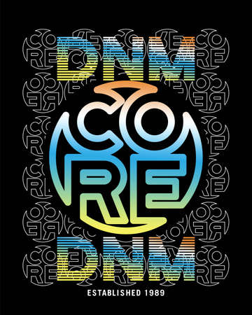 core denim typography Design Vector for t shirt printのイラスト素材