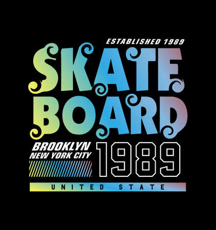 skate board design typography graphic vector illustrationのイラスト素材