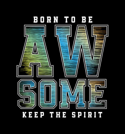 AWESOME Slogan typography graphic vector illustrationのイラスト素材