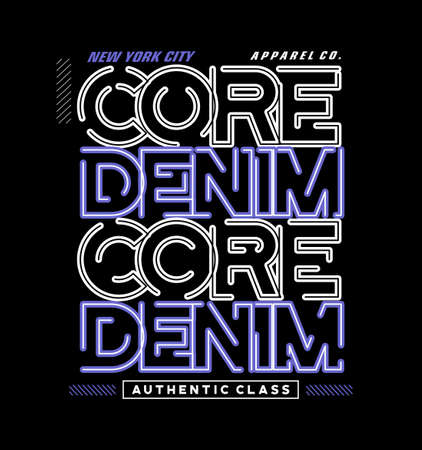 Core Denim design Typography Vector Lettering For T shirt Designのイラスト素材