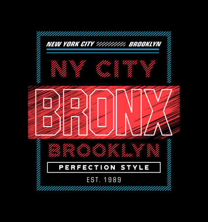 bronx brooklyn typography graphic vector illustrationのイラスト素材