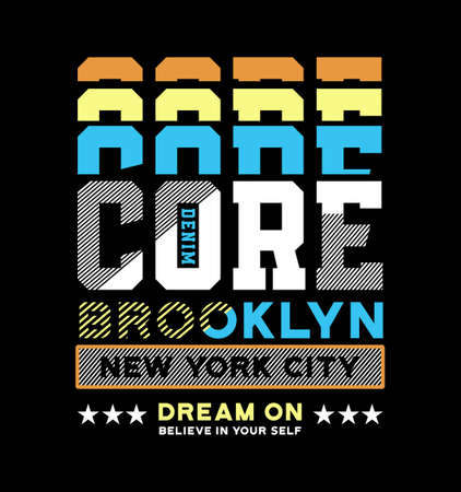 core denim color style typography graphic vector illustrationのイラスト素材