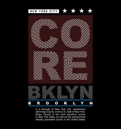 brooklyn core style vector typography graphics print etcのイラスト素材