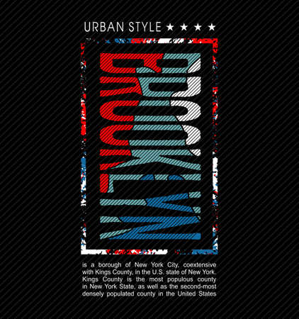 brooklyn grunge background vector typography graphics print etcのイラスト素材