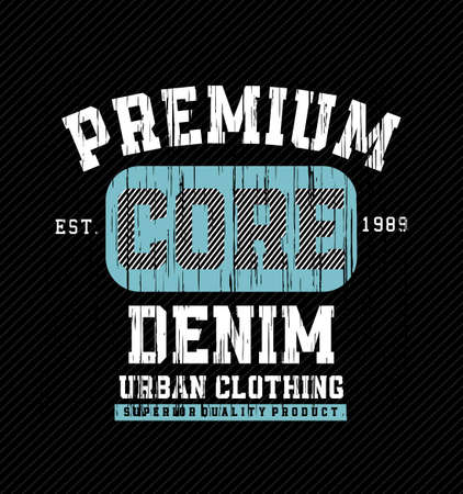 premium core denim design vector typography graphics print etcのイラスト素材
