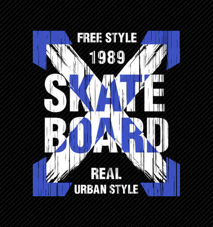 skate board free style vector typography graphics print etcのイラスト素材