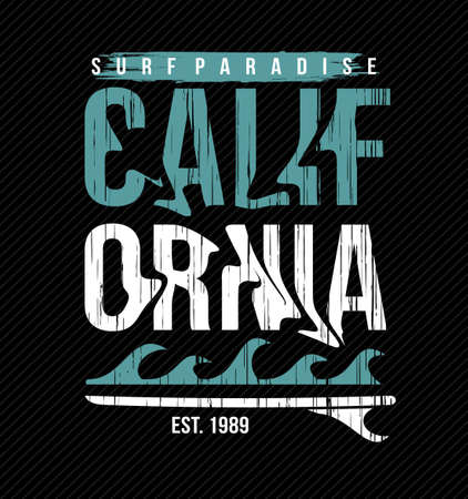 california paradise vector typography graphics print etcのイラスト素材