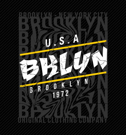 brooklyn grunge design vector typography graphics print etcのイラスト素材