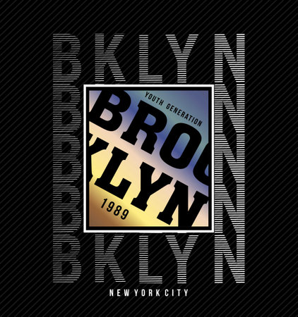 brooklyn square cool design vector typography graphics print etcのイラスト素材