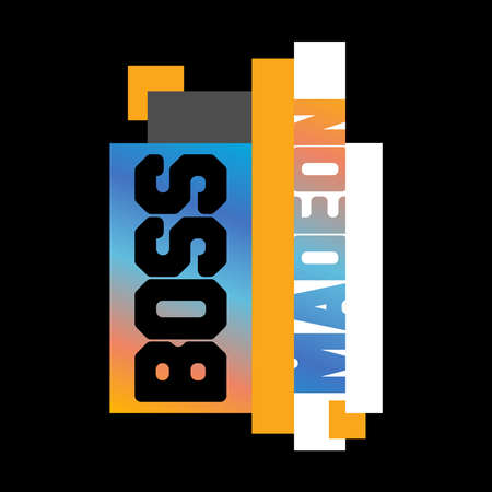 BOSS MADE ON design typography, Grunge background vector design text illustration, sign, t shirt graphics, print.のイラスト素材