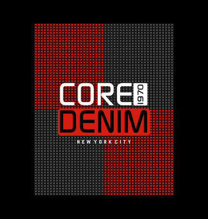CORE DENIM design typography, vector design text illustration, sign, t shirt graphics, print. etcのイラスト素材