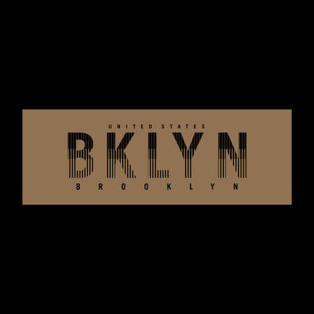 BROOKLYN design typography, vector design text illustration, sign, t shirt graphics, print. etcのイラスト素材