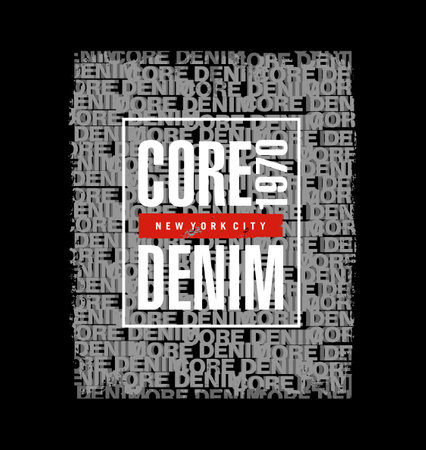 CORE DENIM design typography, vector design text illustration, sign, t shirt graphics, print. etcのイラスト素材