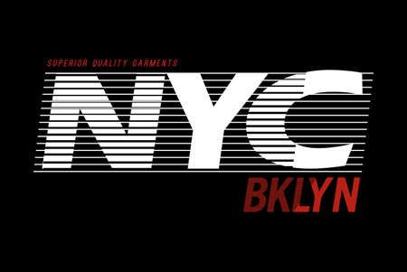 NYC New York City design typography, vector design text illustration, poster, banner, flyer, postcard , sign, t shirt graphics, print etcのイラスト素材