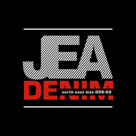 JEA DENIM design typography, vector design text illustration, poster, banner, flyer, postcard , sign, t shirt graphics, print etcのイラスト素材