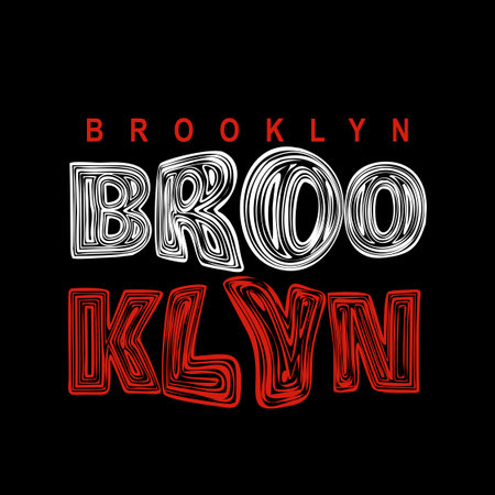 BROOKLYN design typography, vector design text illustration, poster, banner, flyer, postcard , sign, t shirt graphics, print etcのイラスト素材