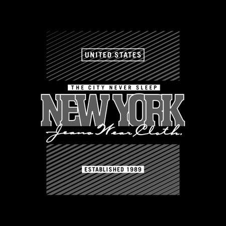 NYC New York City design typography, vector design text illustration, poster, banner, flyer, postcard , sign, t shirt graphics, print etcのイラスト素材