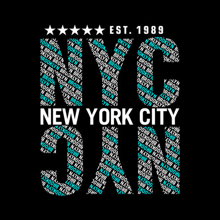BROOKLYN BKLYN design typography, vector graphic illustration, for printing t-shirts and othersのイラスト素材