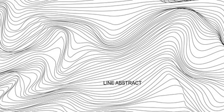 Abstract vector background with wavy lines. Monochrome texture.のイラスト素材