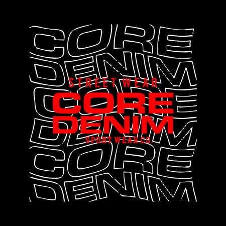 CORE DENIM Grunge typography. Vector illustration. Grunge style.のイラスト素材
