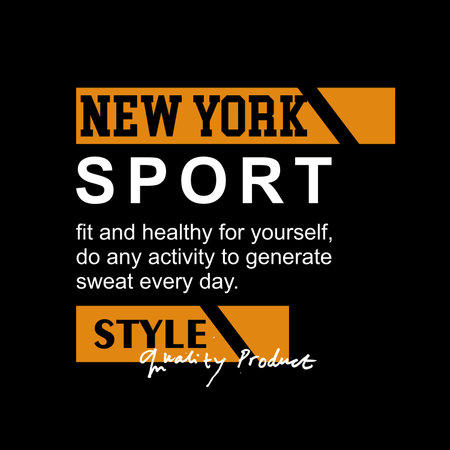 New York typography design, t-shirt graphics, fashion printのイラスト素材