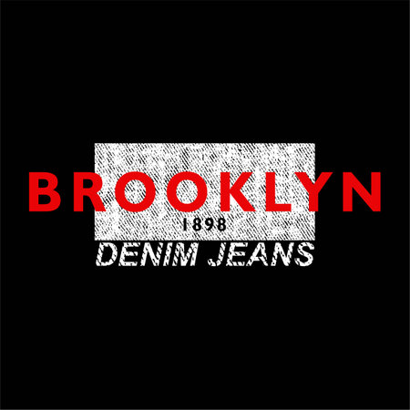 BROOKLYN Brick wall. Denim jeans Vector illustration. Design for t-shirt.のイラスト素材
