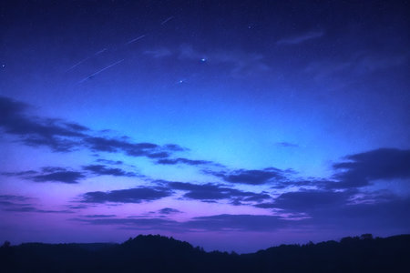 Beautiful night sky with stars and milky way, nature seriesの素材