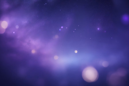 abstract purple background with bokeh defocused lights and starsの素材