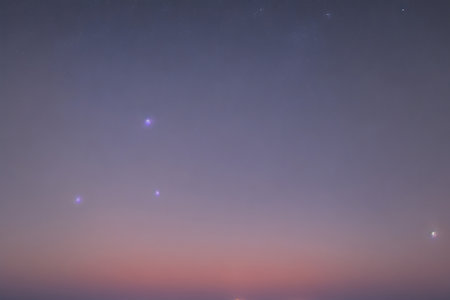 Night sky with stars and a milky way. Long exposure photograph.の素材
